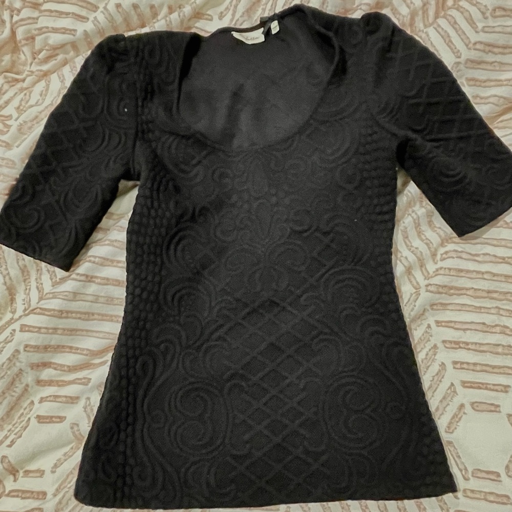 Anthropologie Black Textured Top